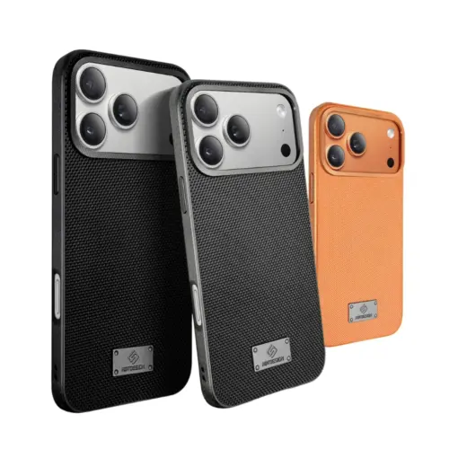 Alternative view of Fabric Texture iPhone Case Silver – iPhone 17 Pro & Pro Max