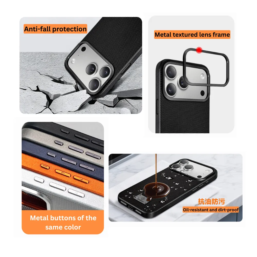 Fabric Texture iPhone Case Black – iPhone 17 Pro & Pro Max - Image 6