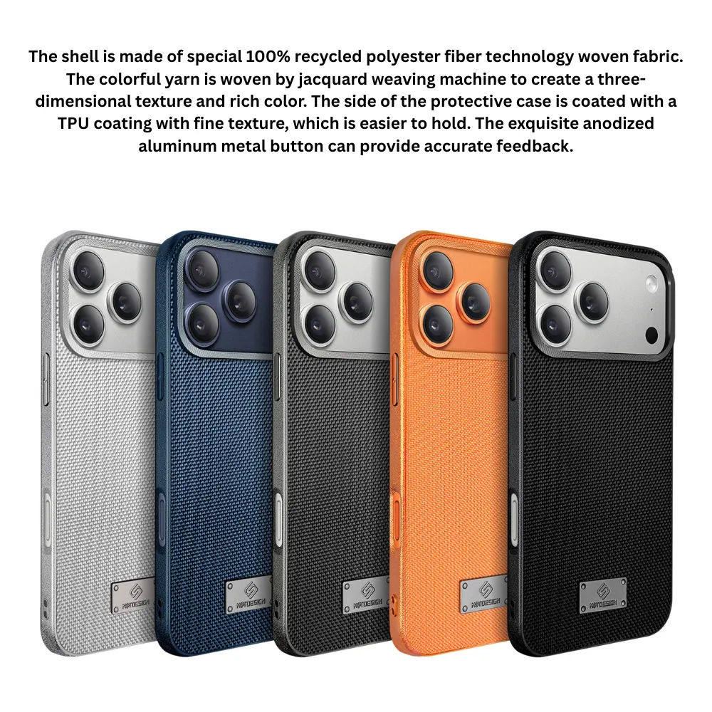 Fabric Texture iPhone Case Black – iPhone 17 Pro & Pro Max - Image 2