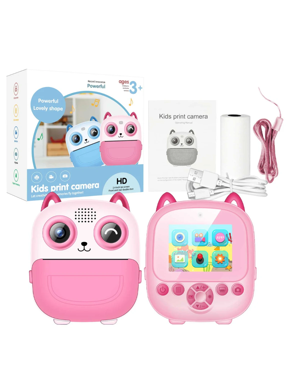 Instant Print Camera for Kids Pink - Image 3