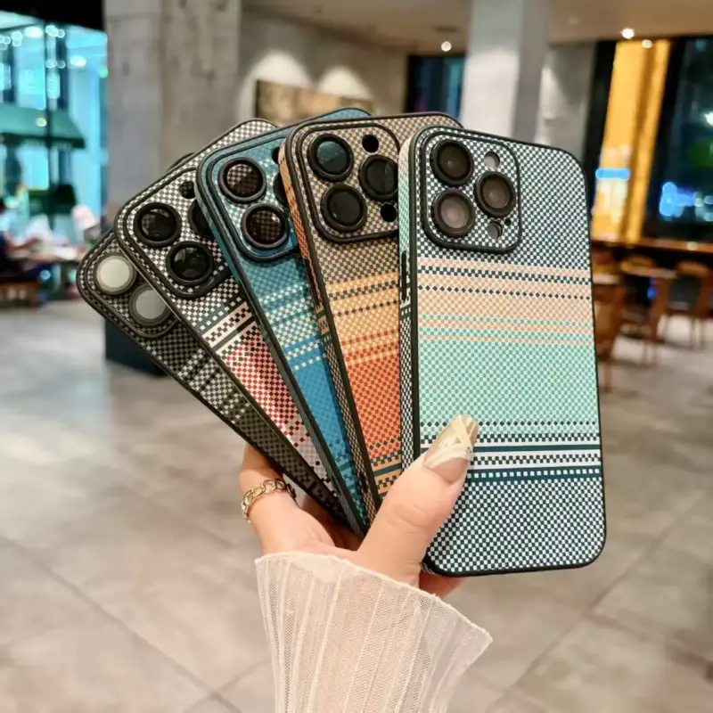 Woven Pattern iPhone Case Turquoise – iPhone 15 / 16 / 17 Series (Pro & Pro Max) - Image 5