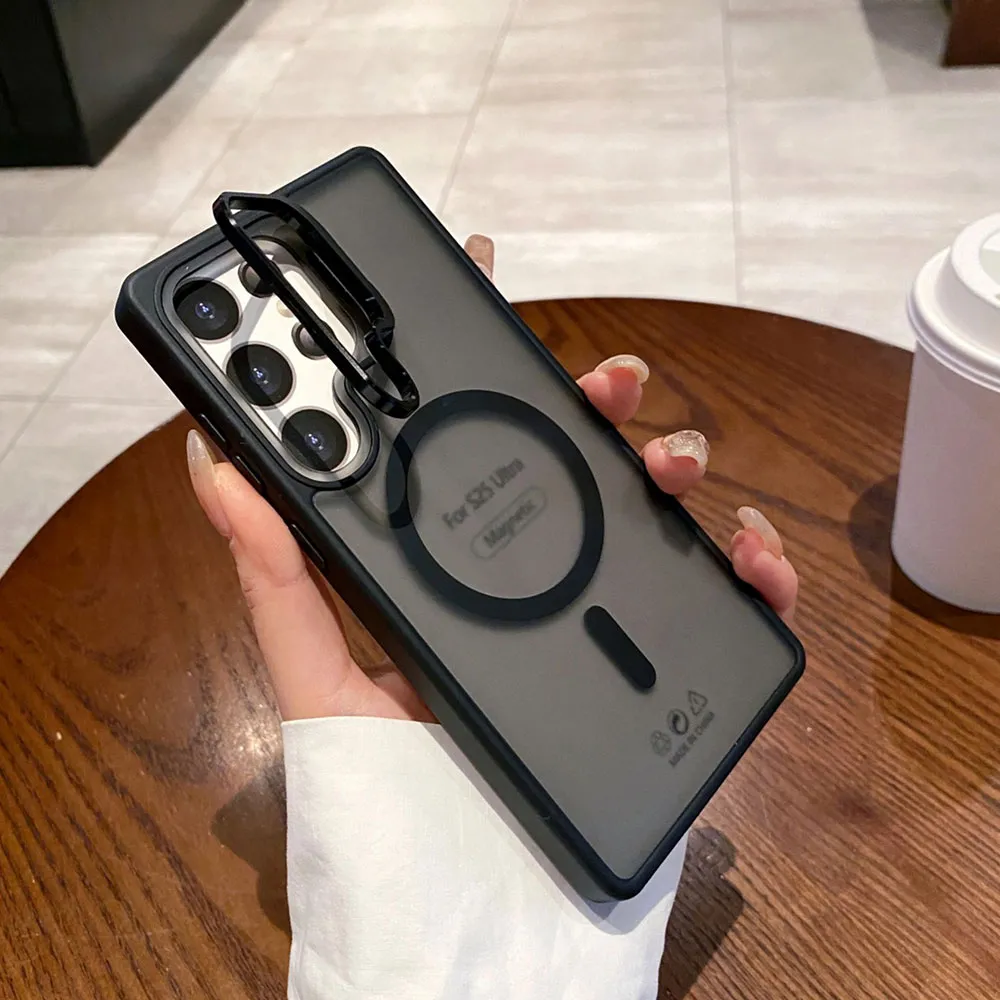 MagSafe Transparent Samsung Case Black – Galaxy S24 / S25 Series (Plus & Ultra) - Image 2