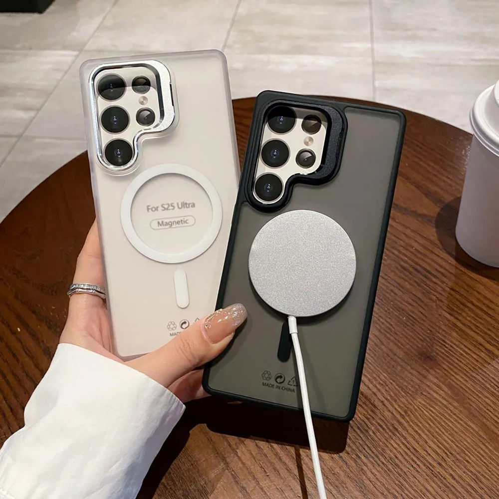 MagSafe Transparent Samsung Case Black – Galaxy S24 / S25 Series (Plus & Ultra) - Image 3